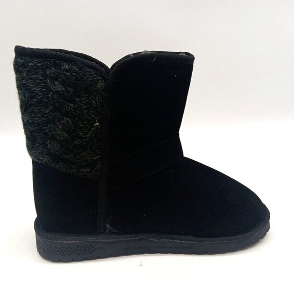 Muk Luks Black Jada Synthetic Short Boots Faux Fur Lined Women's Size 7 M Bootie - Picture 6 of 6